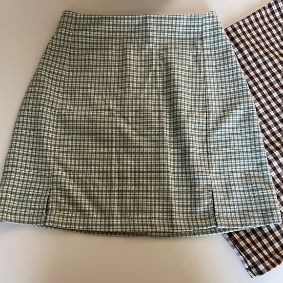 Brandy Melville Plaid Mini Skirts Shirt One Size Preppy Short Academia - Picture 10 of 15